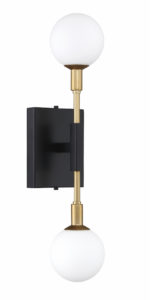 Luminaire moderne mural Kendal PF100-2LWL-BLK/BRS