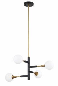 Luminaire moderne suspendu Kendal PF100-4L-BLK-BRS