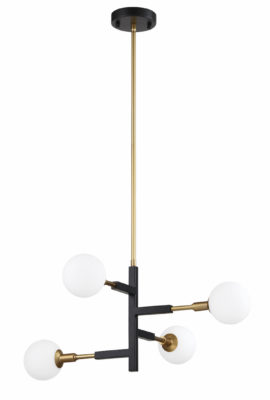 Luminaire moderne suspendu Kendal PF100-4L-BLK-BRS