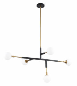 Luminaire moderne suspendu Kendal PF100-5L-BLK/BRS